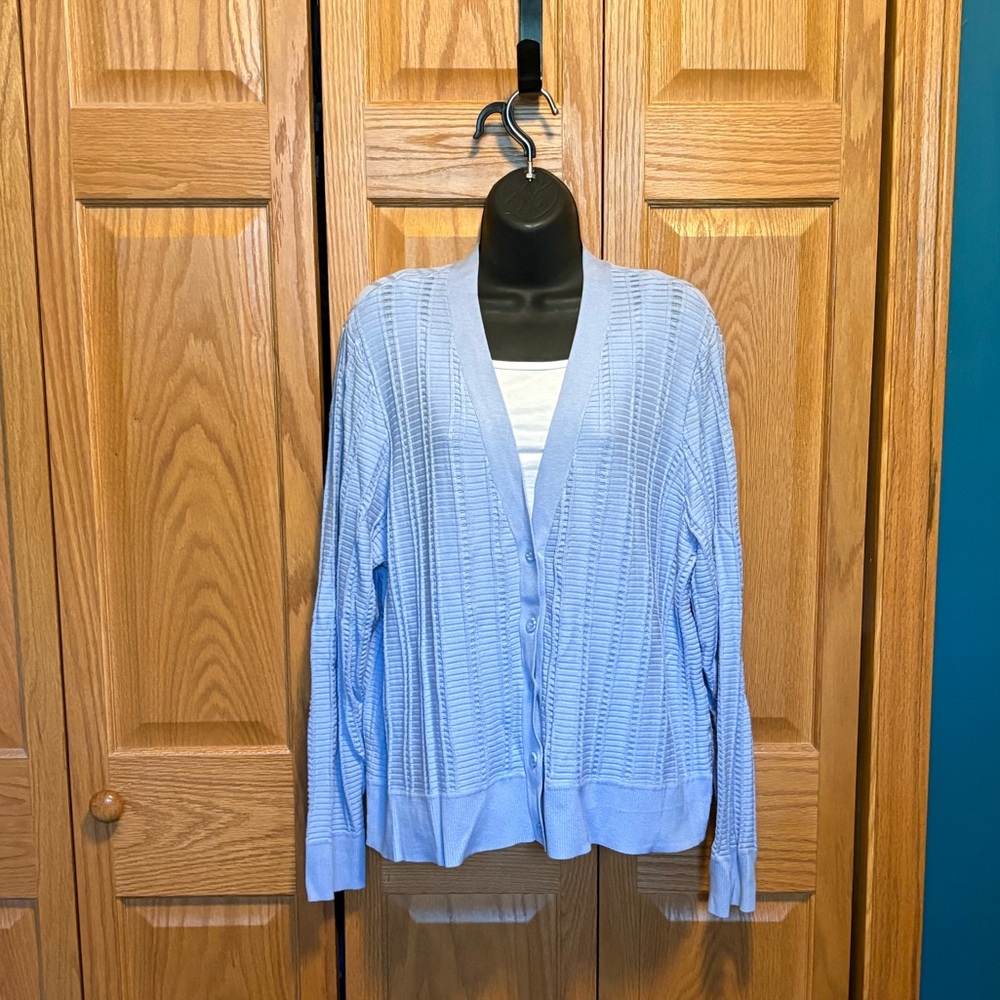Liz Claiborne Womens V Neck Long Sleeve Cardigan - Picture 2 of 8